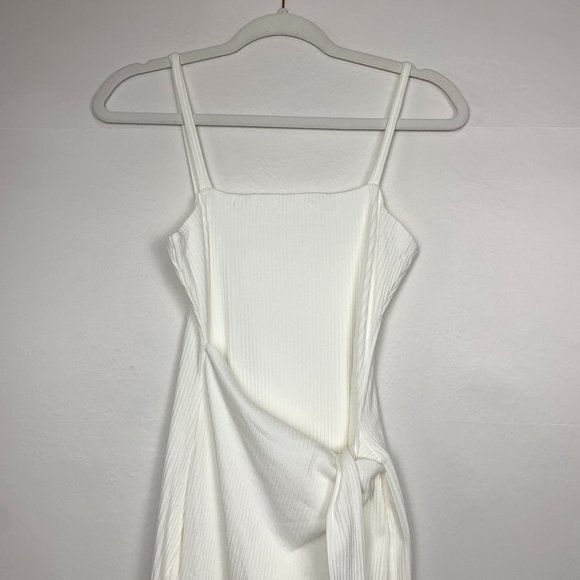 NEW Lovers and Friends Arlo Midi Mini Slit Wrap Dress White XS - Picture 5 of 12